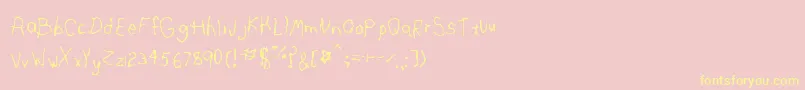 LeftyMonster-Schriftart – Gelbe Schriften auf rosa Hintergrund