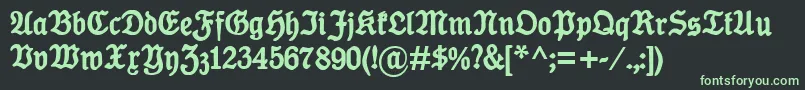 フォントKoenigTypeBold – 黒い背景に緑の文字