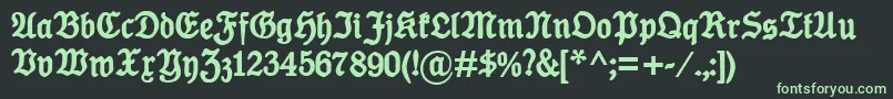 Fonte KoenigTypeBold – fontes verdes em um fundo preto