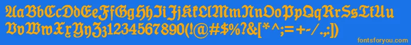 Fonte KoenigTypeBold – fontes laranjas em um fundo azul