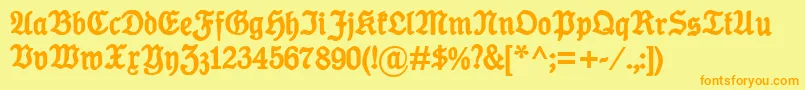 KoenigTypeBold Font – Orange Fonts on Yellow Background