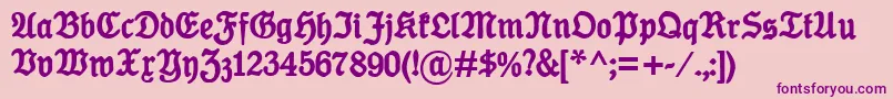 Fonte KoenigTypeBold – fontes roxas em um fundo rosa