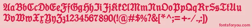 Fonte KoenigTypeBold – fontes vermelhas em um fundo rosa