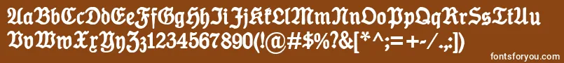 KoenigTypeBold-fontti – valkoiset fontit ruskealla taustalla