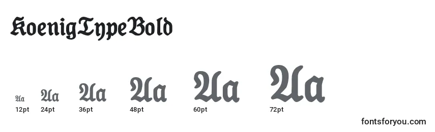Размеры шрифта KoenigTypeBold