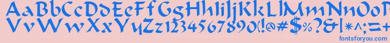 BondeaRegular Font – Blue Fonts on Pink Background