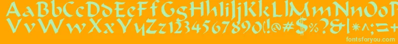 BondeaRegular Font – Green Fonts on Orange Background