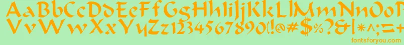 BondeaRegular Font – Orange Fonts on Green Background