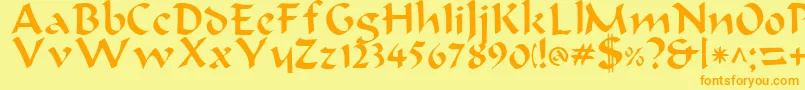 BondeaRegular Font – Orange Fonts on Yellow Background