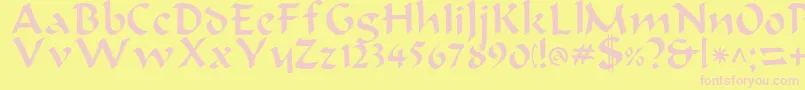 BondeaRegular Font – Pink Fonts on Yellow Background