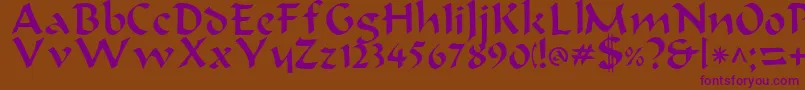 BondeaRegular Font – Purple Fonts on Brown Background