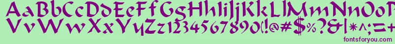 BondeaRegular Font – Purple Fonts on Green Background