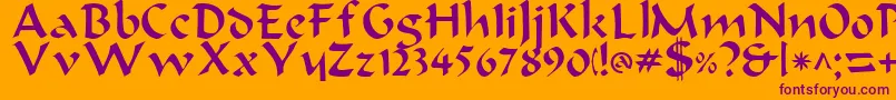 BondeaRegular Font – Purple Fonts on Orange Background