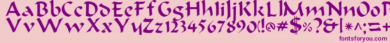 BondeaRegular Font – Purple Fonts on Pink Background