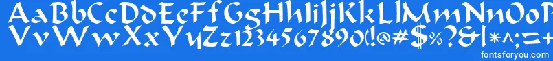 フォントBondeaRegular – 青い背景に白い文字