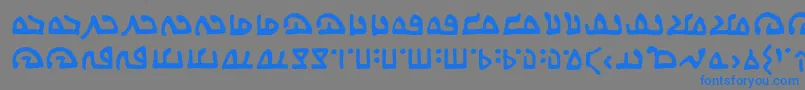 フォントWecomeinpeacebbReg – 灰色の背景に青い文字