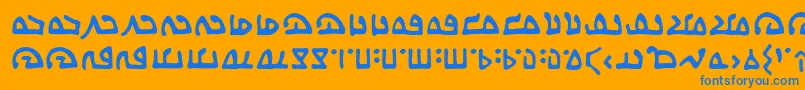 フォントWecomeinpeacebbReg – オレンジの背景に青い文字