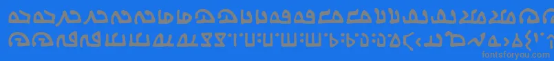 フォントWecomeinpeacebbReg – 青い背景に灰色の文字