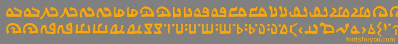 フォントWecomeinpeacebbReg – オレンジの文字は灰色の背景にあります。