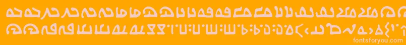 フォントWecomeinpeacebbReg – オレンジの背景にピンクのフォント