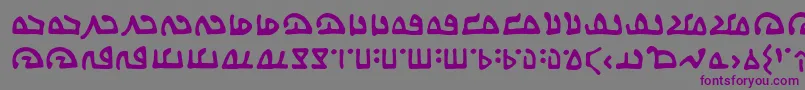 フォントWecomeinpeacebbReg – 紫色のフォント、灰色の背景