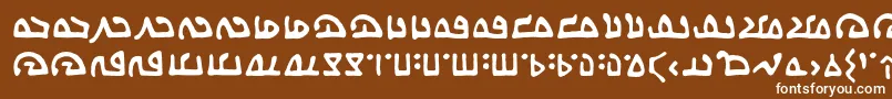 フォントWecomeinpeacebbReg – 茶色の背景に白い文字