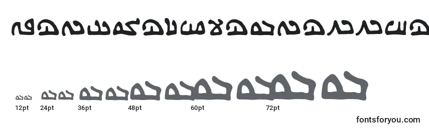 Größen der Schriftart WecomeinpeacebbReg (118260)