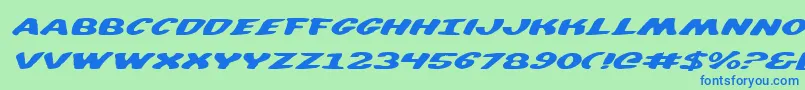 Czcionka DiegoconItalic – niebieskie czcionki na zielonym tle