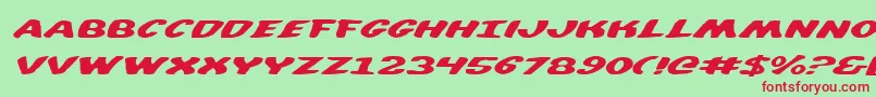 Czcionka DiegoconItalic – czerwone czcionki na zielonym tle