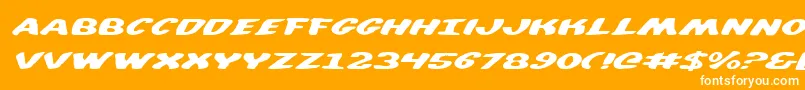 フォントDiegoconItalic – オレンジの背景に白い文字