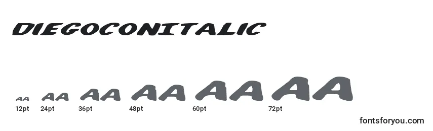 DiegoconItalic Font Sizes