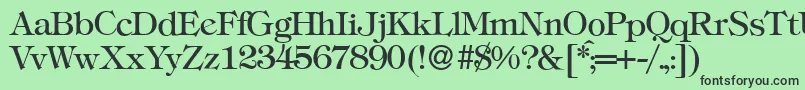 T731RomanRegular-fontti – mustat fontit vihreällä taustalla