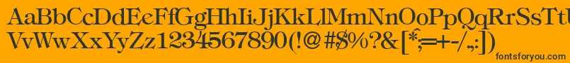 T731RomanRegular Font – Black Fonts on Orange Background