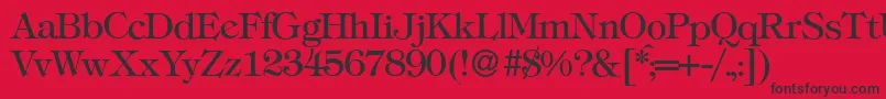 T731RomanRegular-fontti – mustat fontit punaisella taustalla