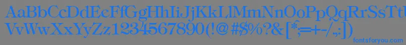 フォントT731RomanRegular – 灰色の背景に青い文字
