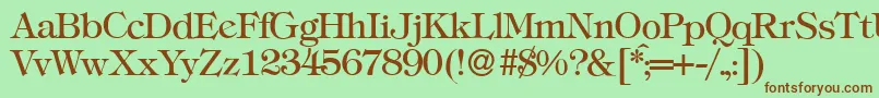 Шрифт T731RomanRegular – коричневые шрифты на зелёном фоне