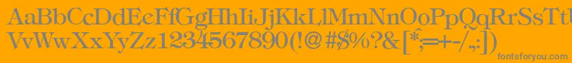 T731RomanRegular-Schriftart – Graue Schriften auf orangefarbenem Hintergrund