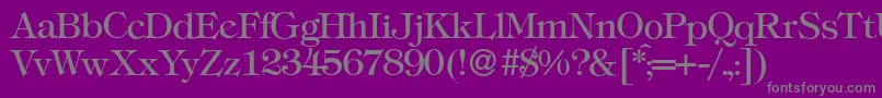 T731RomanRegular-Schriftart – Graue Schriften auf violettem Hintergrund