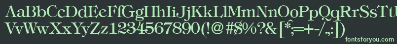 T731RomanRegular Font – Green Fonts on Black Background