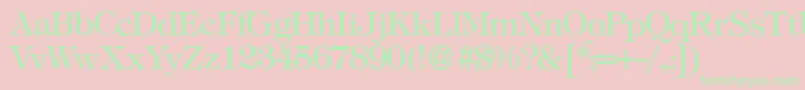 T731RomanRegular Font – Green Fonts on Pink Background