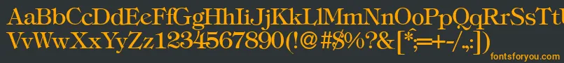 T731RomanRegular-Schriftart – Orangefarbene Schriften auf schwarzem Hintergrund
