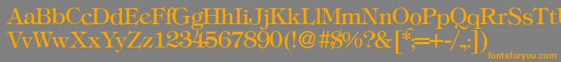 T731RomanRegular Font – Orange Fonts on Gray Background