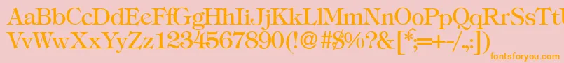 T731RomanRegular Font – Orange Fonts on Pink Background
