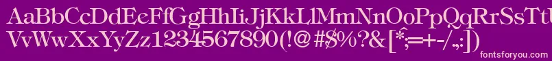 フォントT731RomanRegular – 紫の背景にピンクのフォント