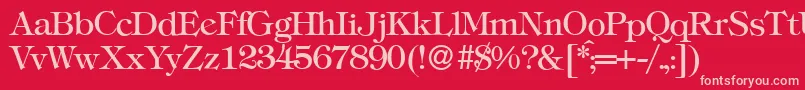 T731RomanRegular Font – Pink Fonts on Red Background