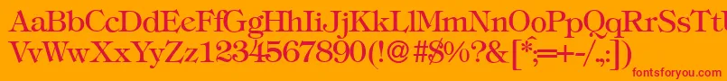 フォントT731RomanRegular – オレンジの背景に赤い文字