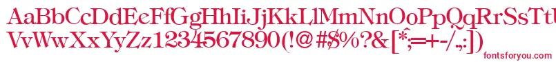 フォントT731RomanRegular – 白い背景に赤い文字