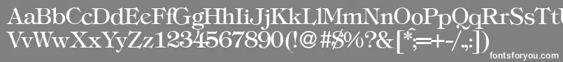 T731RomanRegular-Schriftart – Weiße Schriften auf grauem Hintergrund