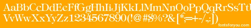T731RomanRegular Font – White Fonts on Orange Background