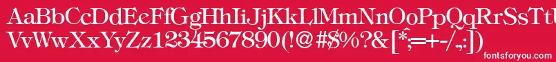 フォントT731RomanRegular – 赤い背景に白い文字